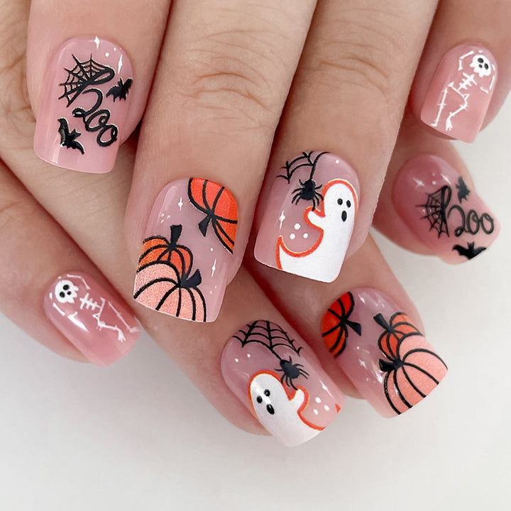 Festive Halloween Themed Press-On Nail Set