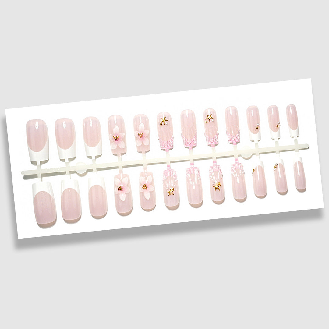 Artistic Press-On Nail Kit with Gel and Nail File