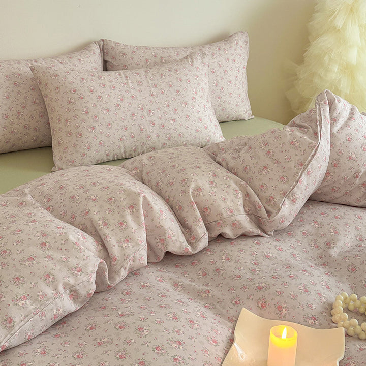 Cotton percale duvet cover and pillowcase set