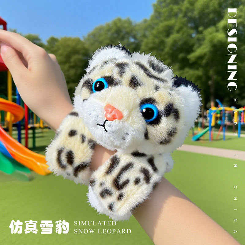 Plush Snow Leopard Bag Charm with Soft Faux-Fur and Detachable Strap Kalsten