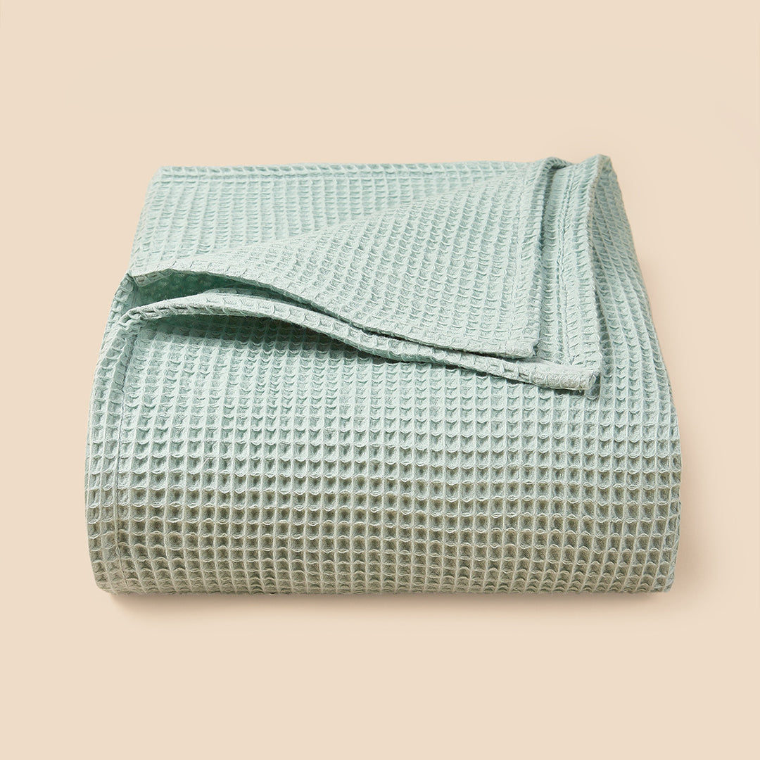 Textured Waffle Weave Throw Blanket kalsten