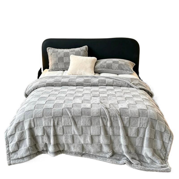 Textured Patchwork Fleece Blanket Kalsten