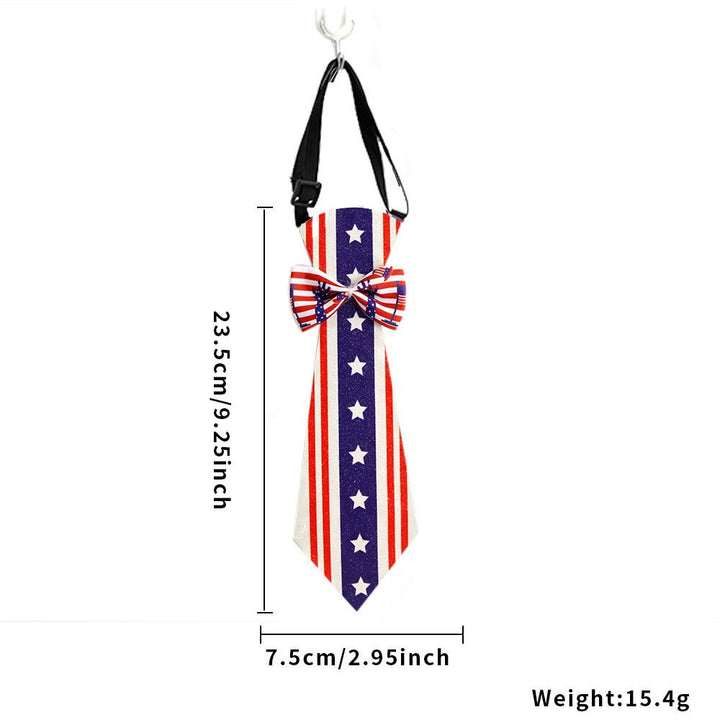 Independence Day adjustable novelty necktie with pre-tied bow and buckle strap Kalsten