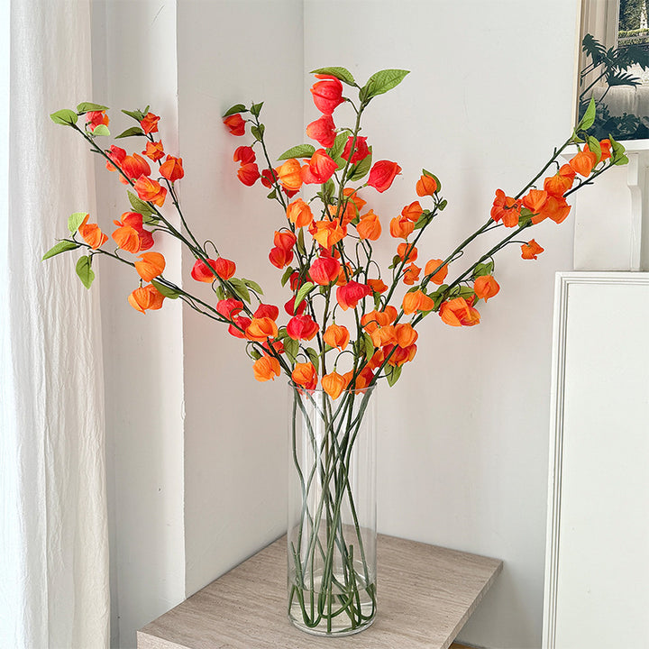 Artificial flower branch with fine, vibrant flowers and natural look
