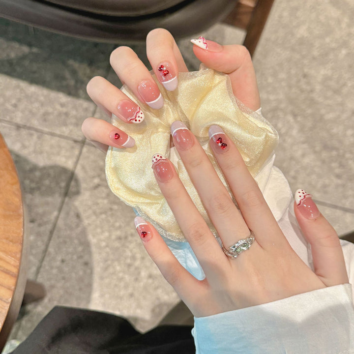 Artistic Heart and Polka Dot Press-On Nail Art Set