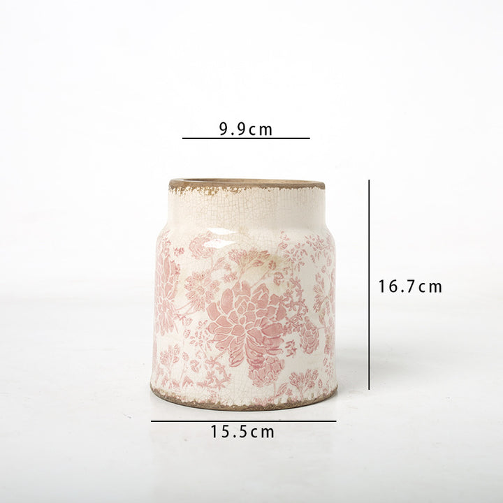 Decorative flower pot with floral decoration Kalsten