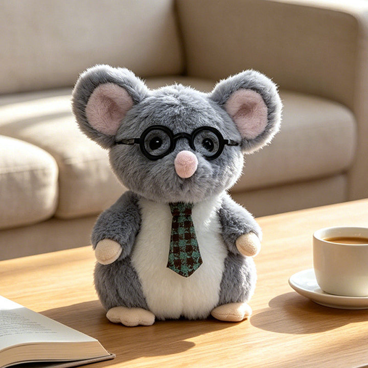 Kawaii Hedgehog Plush Collectible with Embroidered Cherry Accent and Soft Faux‑Fur Back Kalsten
