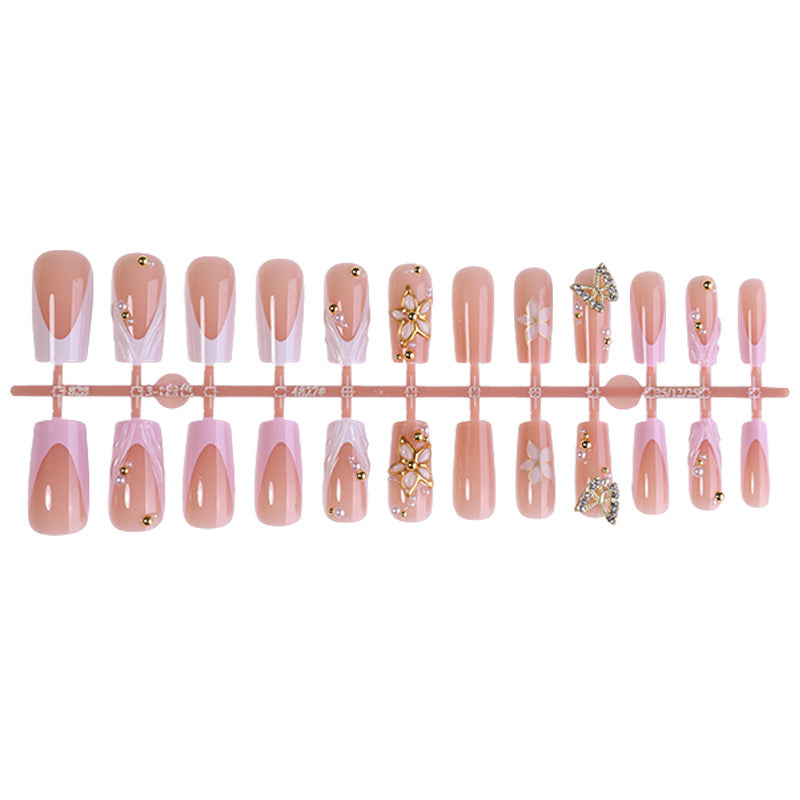 Artificial nail set with exclusive flower and glitter elements Kalsten