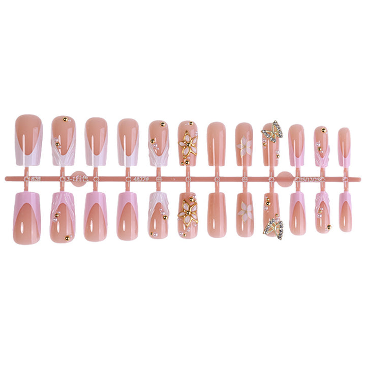 Artificial nail set with exclusive flower and glitter elements Kalsten