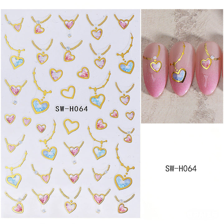 Heart-Shaped Nail Art Sticker Sheet
