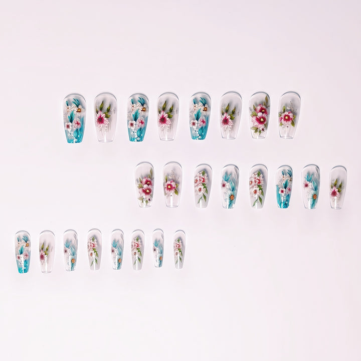 Floral Gel Nail Art Design Kalsten