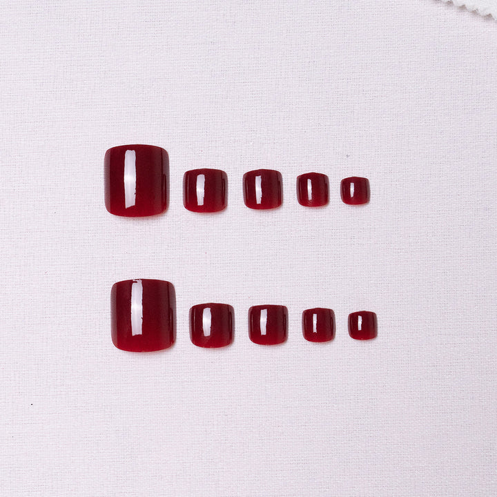 Elegant Glossy Toenail Art