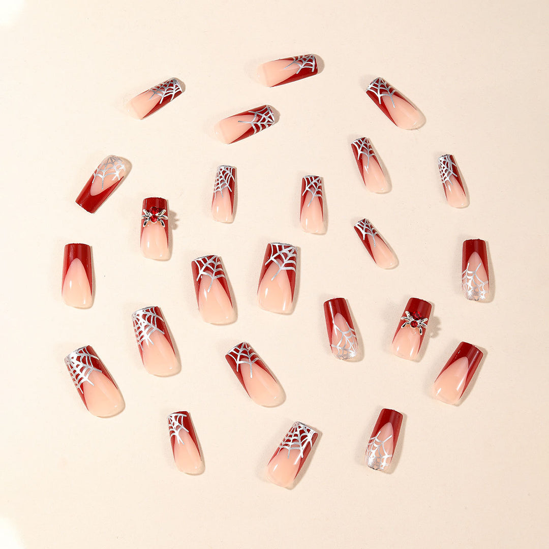 Spooky Spider Web Gel Nail Extensions Kalsten