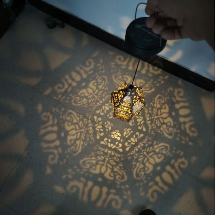Ornate Moroccan Cutout Metal Hanging Pendant Light With Decorative Shadow Projection And Ceiling Canopy Kalsten