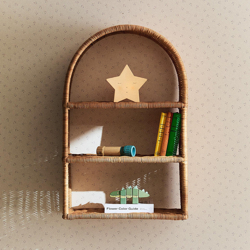 Handmade shelf made of woven rattan Kalsten