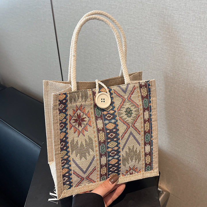 Bohemian Geometric Patterned Tote Bag