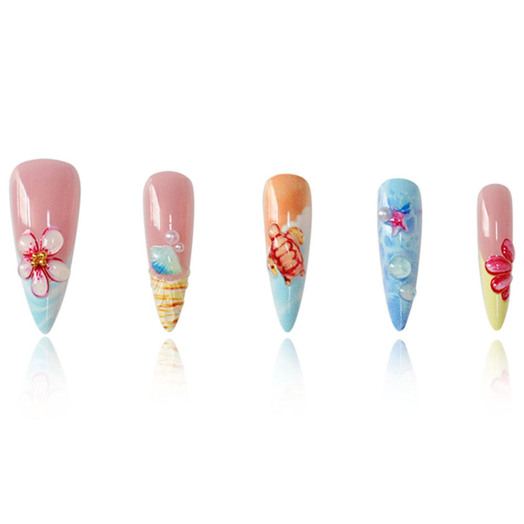 Artistic Sea-Inspired Press-On Nails Kalsten