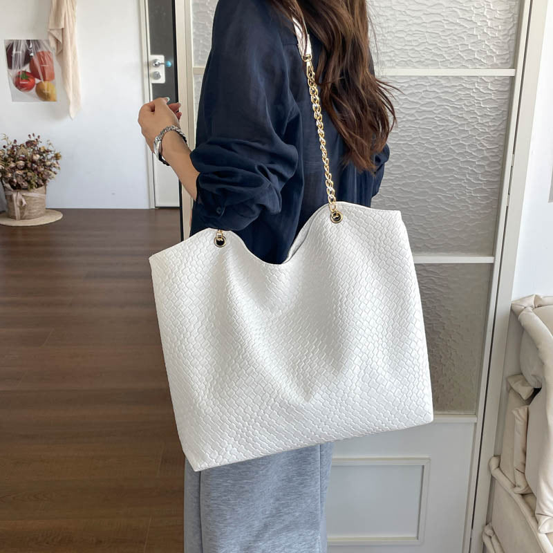 Elegant Textured Shopper Tote Bag