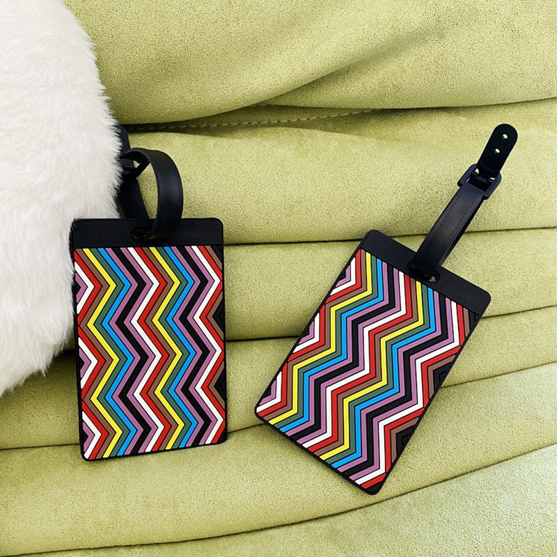 Vibrant Chevron Pattern Luggage Tag Kalsten