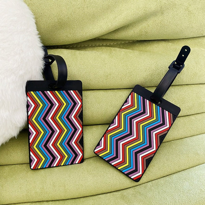 Vibrant Chevron Pattern Luggage Tag Kalsten