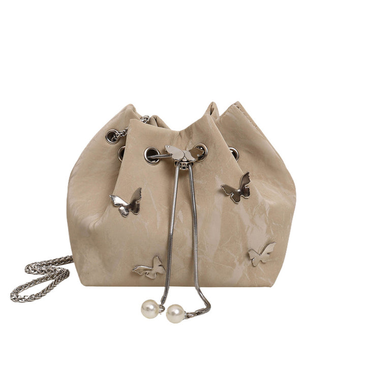 Butterfly Embellished Drawstring Handbag