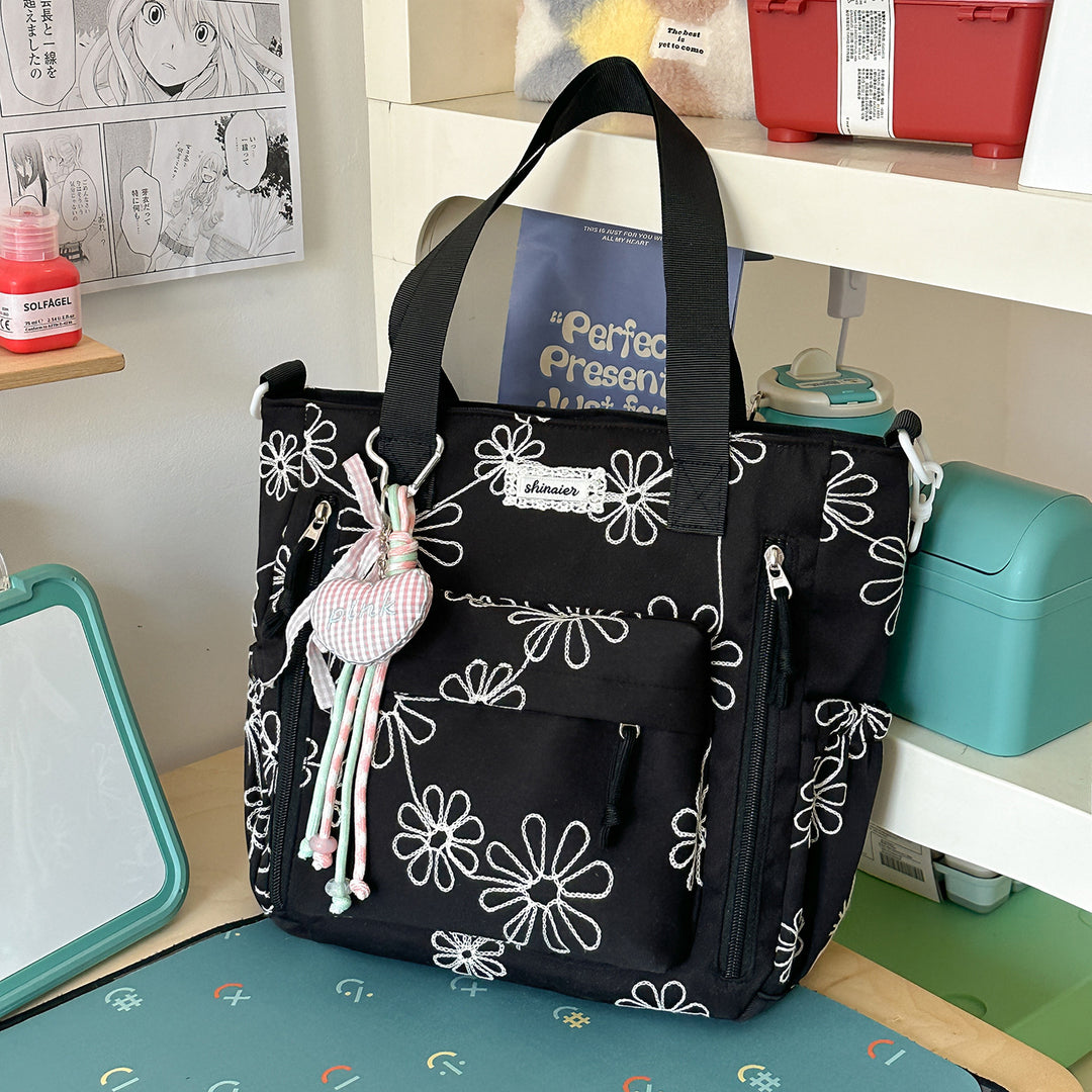 Embroidered Floral Patterned Backpack Kalsten