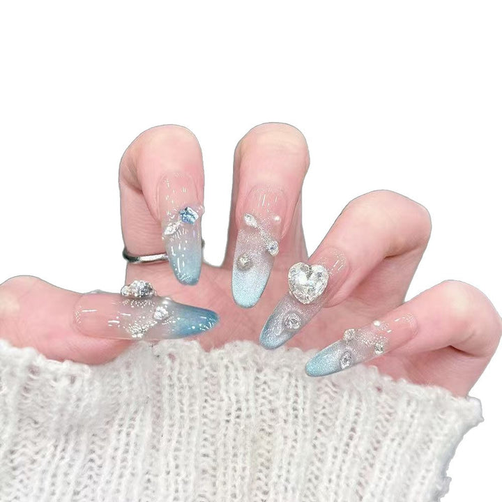 Artistic 3D Jewel-Embellished Press-On Nail Set Kalsten