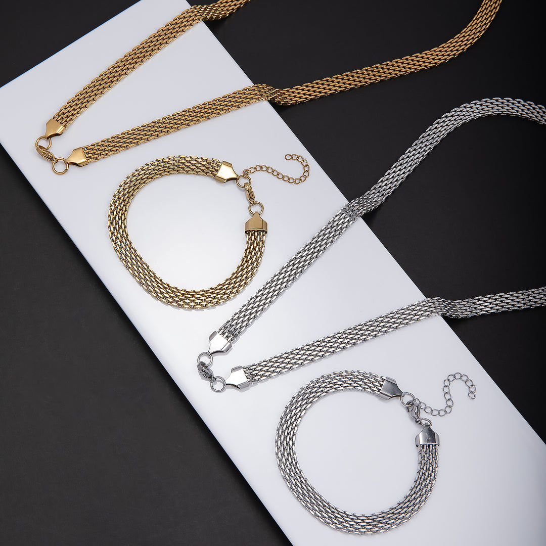 Elegant Textured Statement Jewelry Set Kalsten
