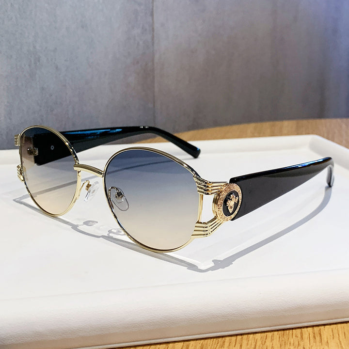 Ladies elegant sunglasses with luxurious metal frame and mirrored lenses Kalsten