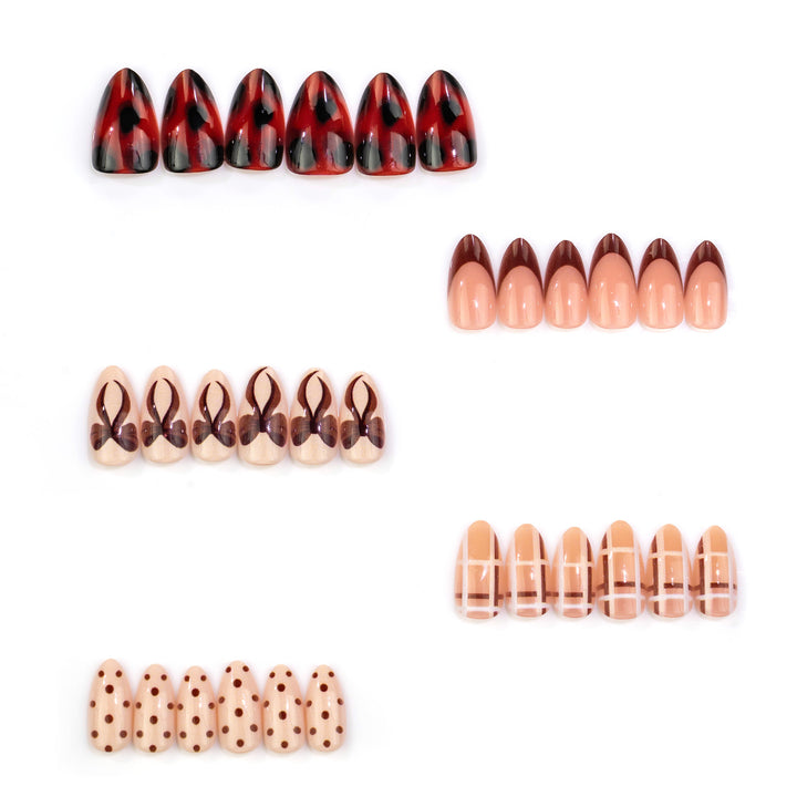 Artistic Chocolate-Inspired Press-On Nail Art Set Kalsten