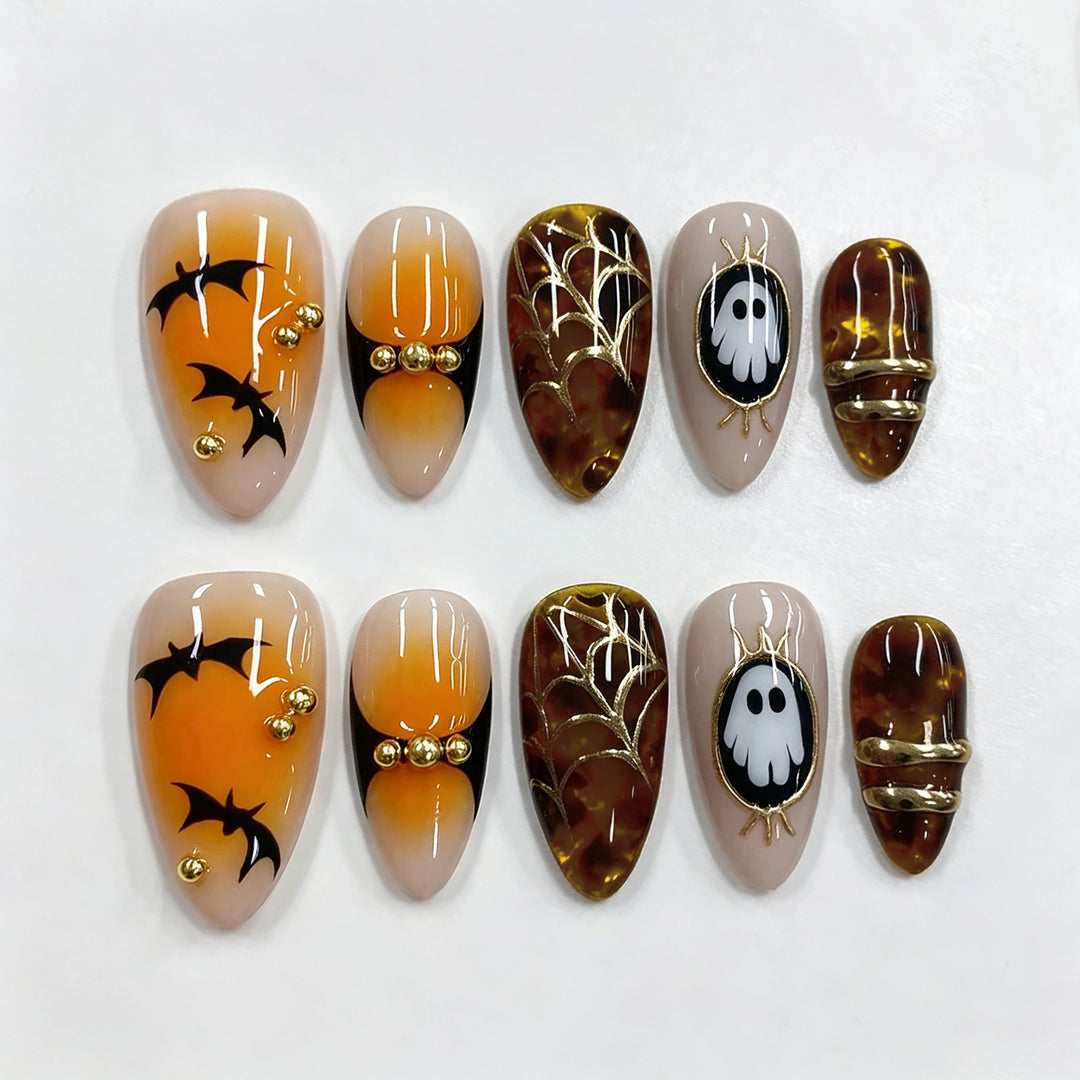 Festive Halloween-Themed Press-On Nail Art Set Kalsten