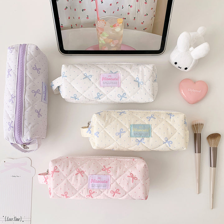 Quilted Pencil Case with Zipper