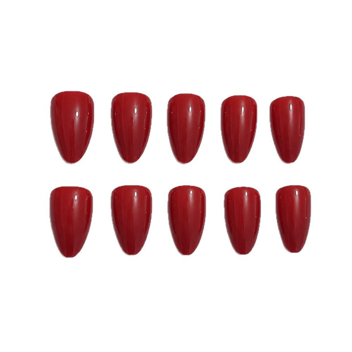 Glossy Almond-Shaped Nail Enhancements