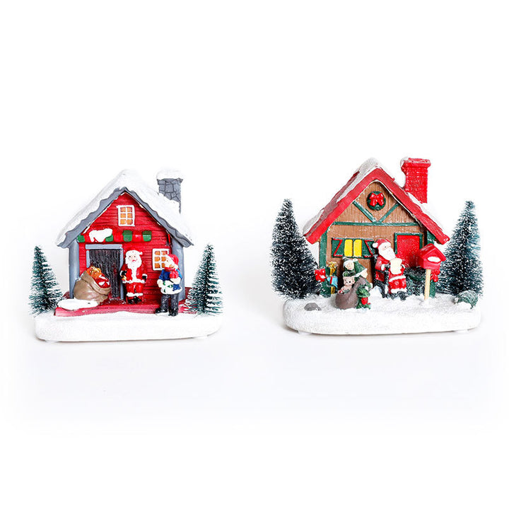 LED Illuminated Christmas Cottage Figurine Kalsten