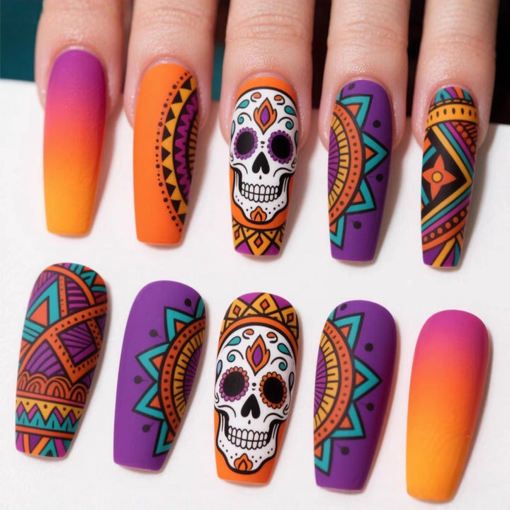 Creative skull design artificial nails Kalsten