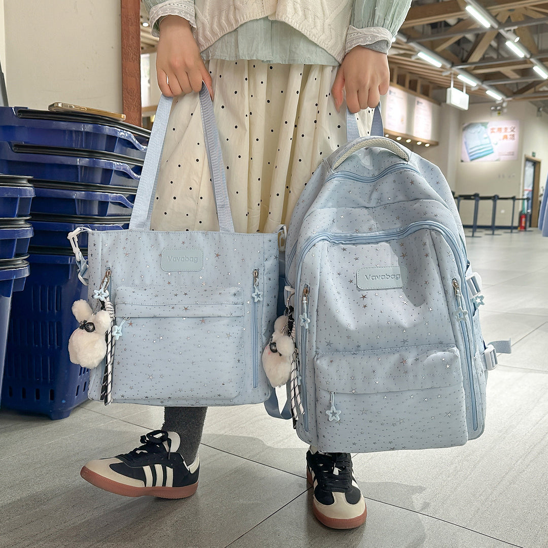 Stylish Multi-Compartment Backpack with Decorative Accents Kalsten