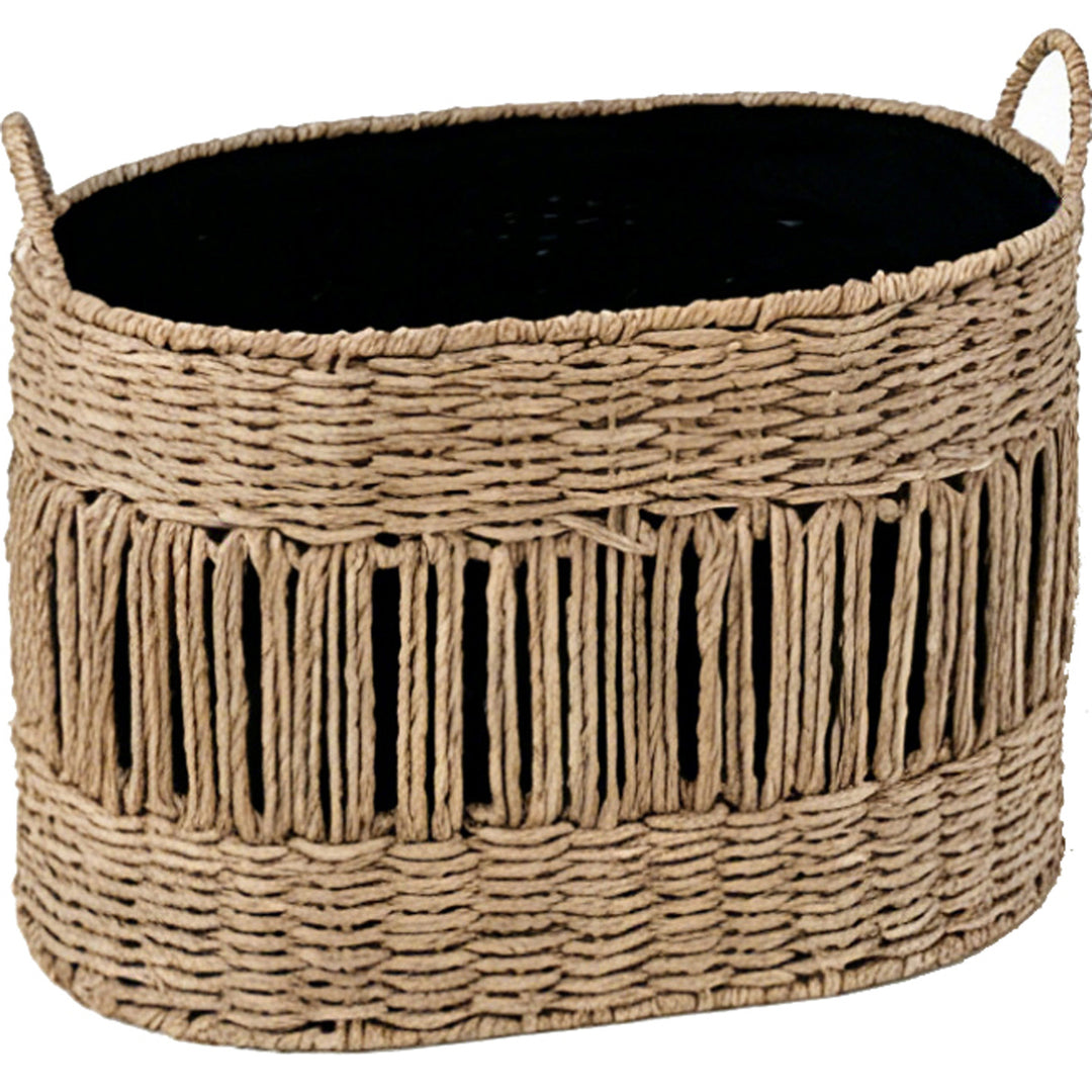 Decorative storage basket with fringes Kalsten