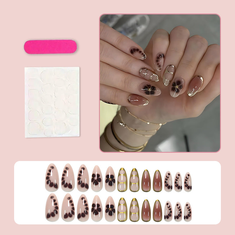 Artificial nail set with exquisite floral motifs Kalsten