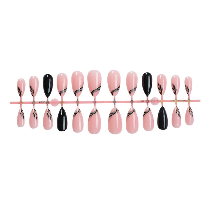 Elegant Press-On Nail Art Set with Artistic Designs Kalsten