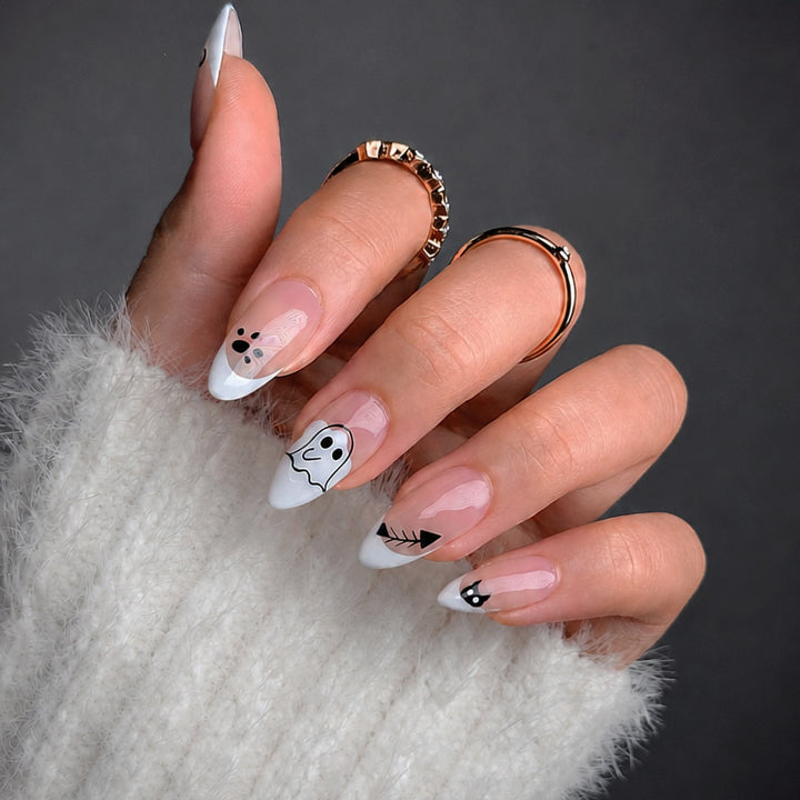 Creative Acrylic Nail Set with Halloween Motifs Kalsten