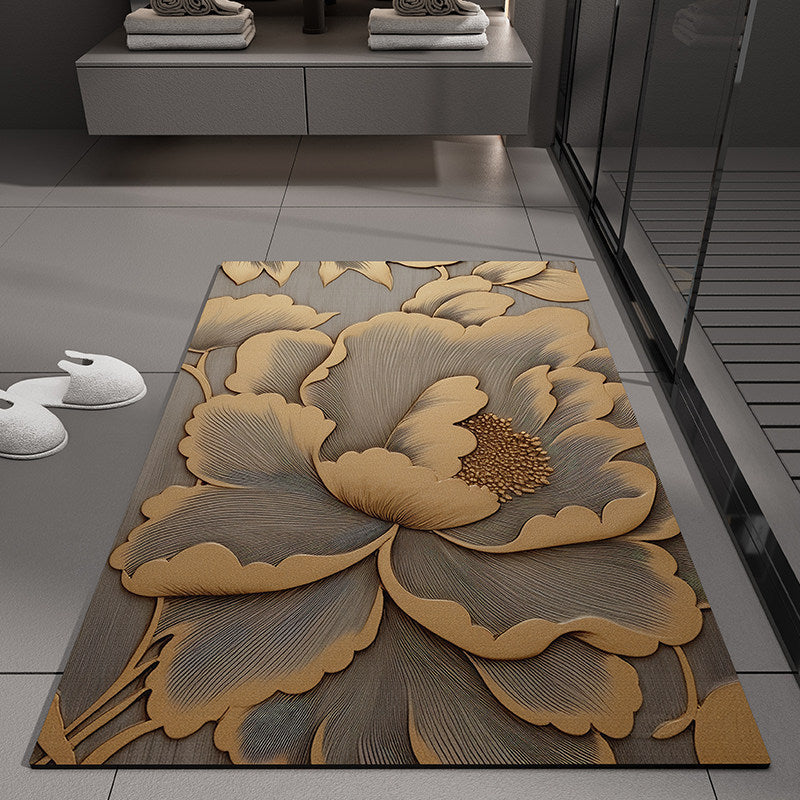 Floral Embossed Bath Mat