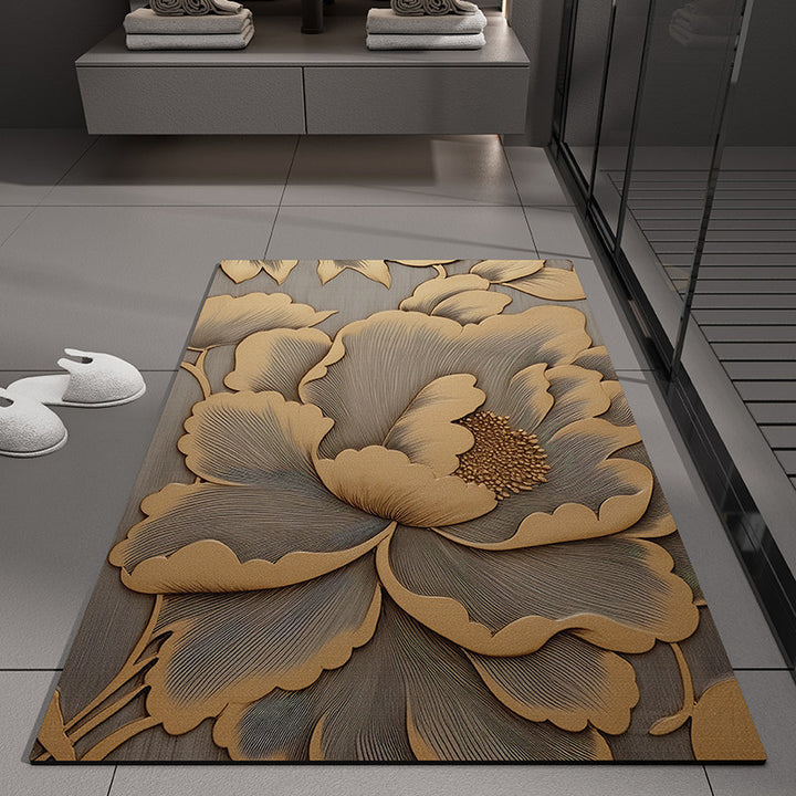 Floral Embossed Bath Mat