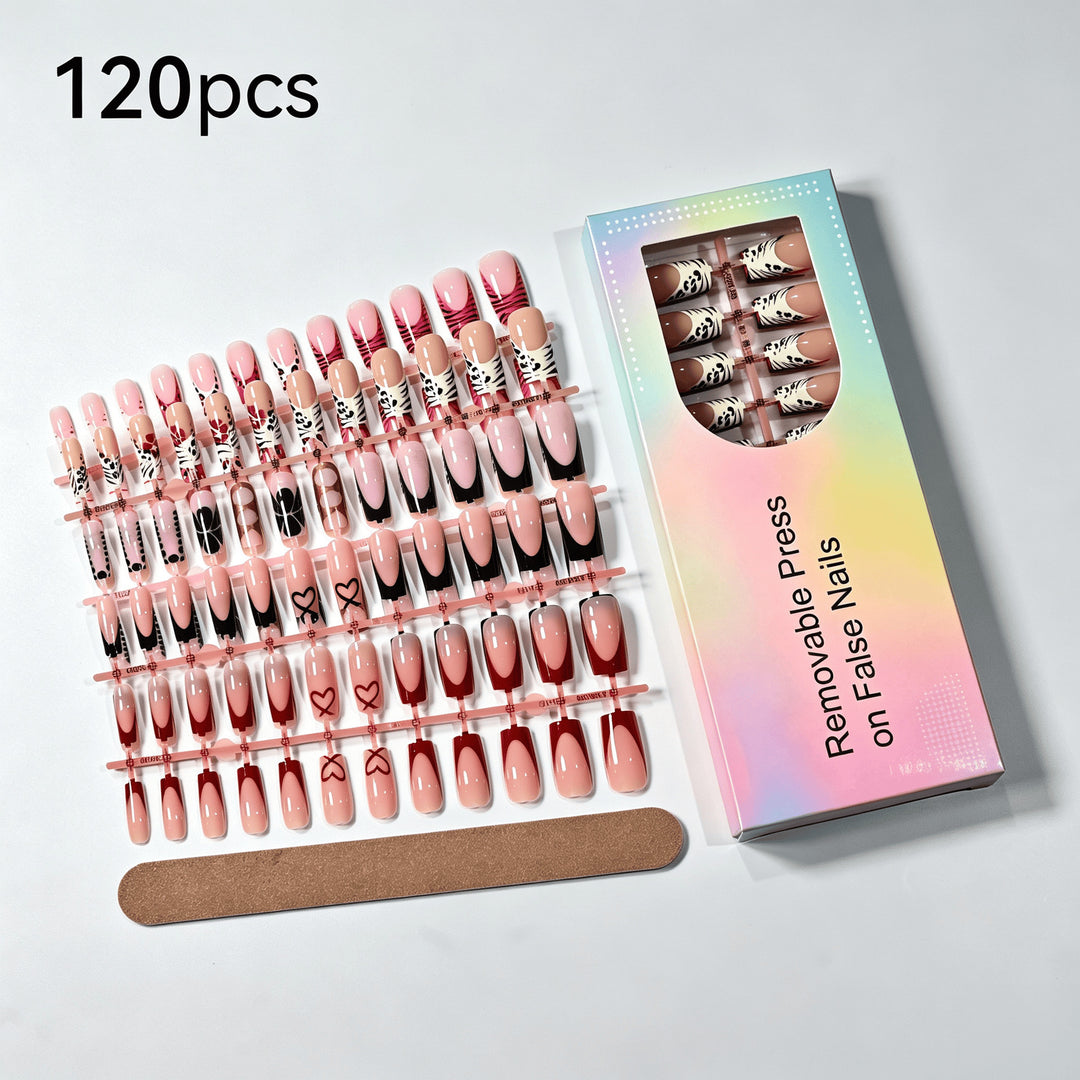Removable Press-On Nail Set with Decorative Designs Kalsten