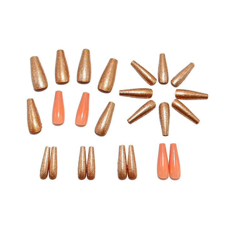 Glamorous artificial nails with sparkling glitter and high-gloss finish Kalsten