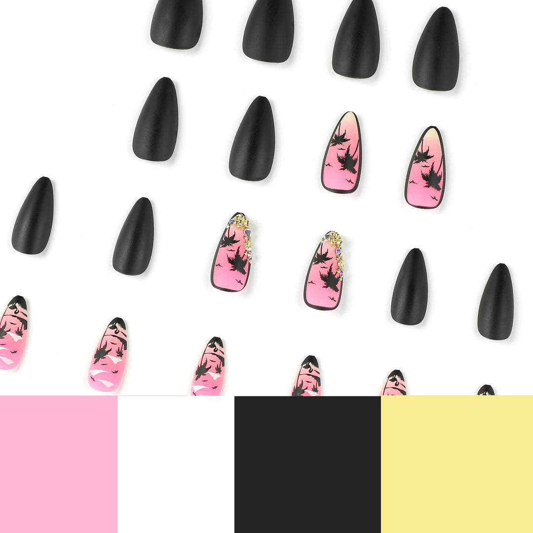 Artful nail art with palm motifs and glitter accents Kalsten