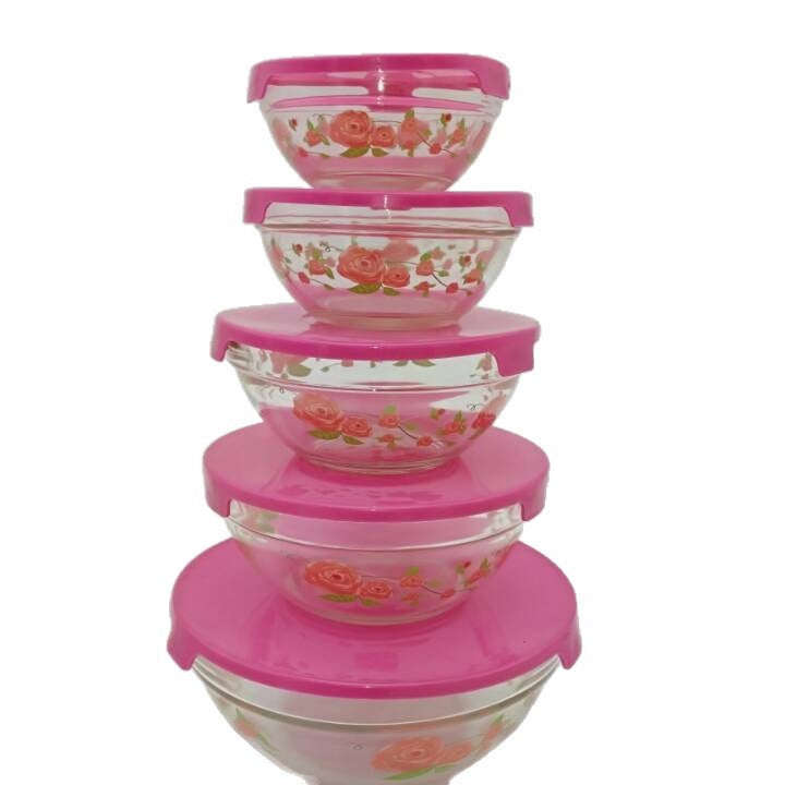 Ladies Storage Bowls Set with Colorful Flamingo Motifs Kalsten