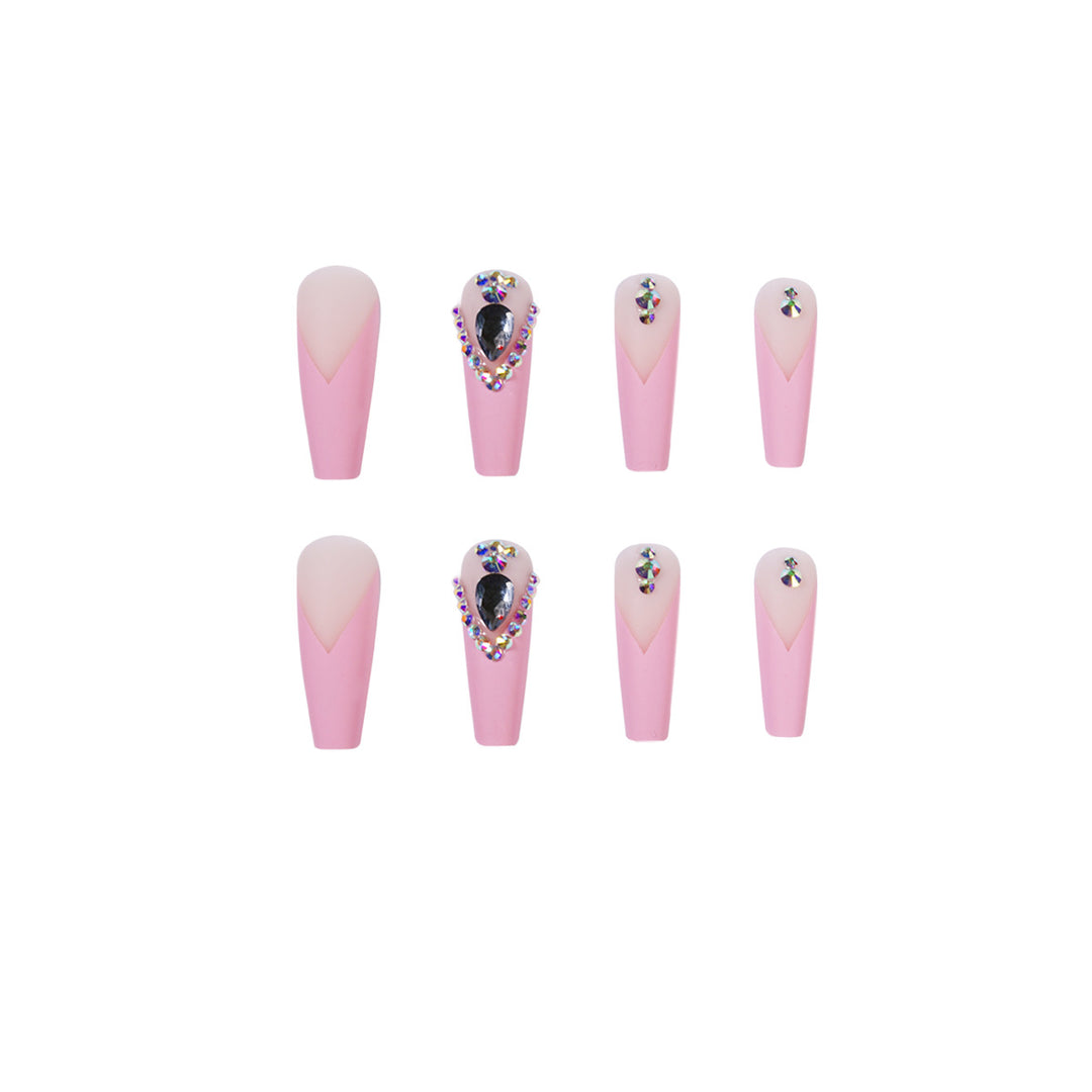 Artful glitter nail extensions with aqua accents Kalsten