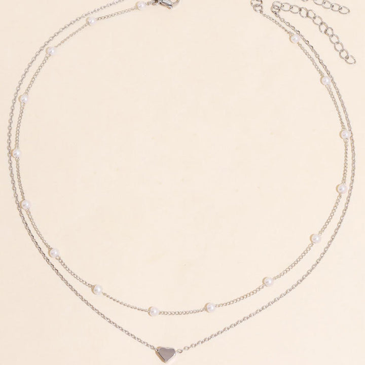Double Layered Elegant Pearl Necklace Kalsten