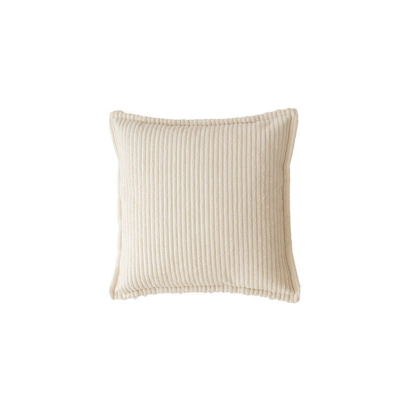Decorative Ribbed Corduroy Throw Pillow Cover Square Accent Cushion