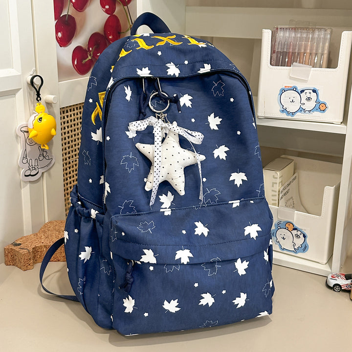 Trendy Leaf-Patterned School Backpack Kalsten